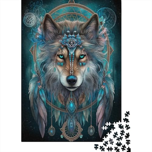 Wolf Puzzle 1000 Teile Schwer Puzzle Spielzeug Lernspiel Impossible Traumfänger Herausforderung Spielzeug Für Erwachsene Und Kinder in Bewährter 1000pcs (75x50cm) von CCIZFMQ