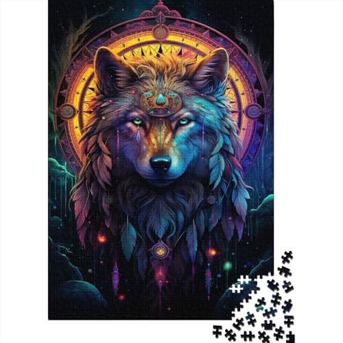Wolf Puzzle 1000-teilige Schwer Puzzle Spielzeug Lernspiel Impossible Mysteriöses Totem Herausforderungsspielzeug Für Erwachsene Und Kinder Ab 12 Jahren 1000pcs (75x50cm) von CCIZFMQ
