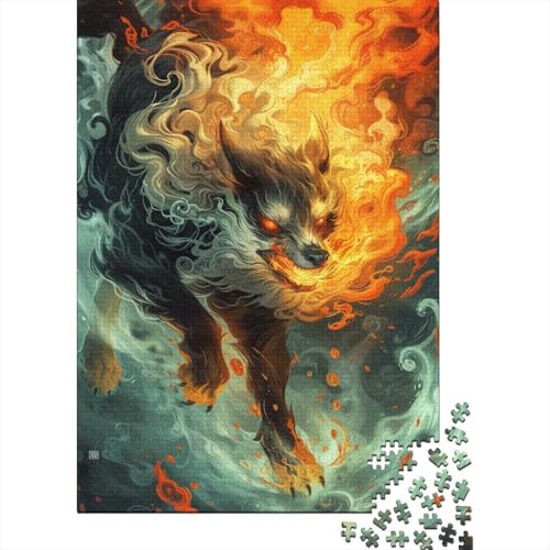Wolf Puzzles 1000 Teile Schwer Puzzle Spielzeug Lernspiel Impossible Magisch Flame Herausforderungsspielzeug Für Erwachsene Und Kinder Ab 14 Jahren 1000pcs (75x50cm) von CCIZFMQ