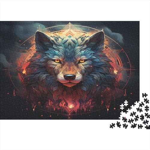Wolf Puzzles 1000 Teile Schwer Puzzle Spielzeug Lernspiel Impossible Magische Kunst Herausforderungsspielzeug Für Erwachsene Und Kinder in Bewährter 1000pcs (75x50cm) von CCIZFMQ