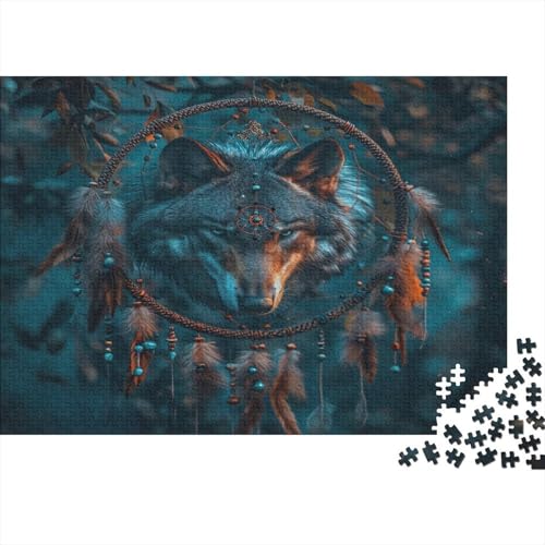 Wolf Puzzles 1000-teilige Schwer Puzzle Spielzeug Lernspiel Impossible Dream Katzecher Herausforderungsspielzeug Für Erwachsene Kinder 1000pcs (75x50cm) von CCIZFMQ