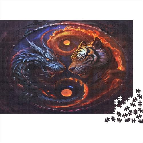 Wolf und Tiger Puzzle 1000-teilige Schwer Puzzle Spielzeug Pädagogisches Spiel Impossible Herausforderungsspielzeug Für Erwachsene Und Kinder Ab 12 Jahren 1000pcs (75x50cm) von CCIZFMQ