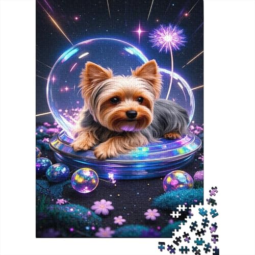 Yorkshire Terrier Puzzle 1000 Teile Schwer Puzzle Spielzeug Lernspiel Impossible Starlight magischer Ball Herausforderungsspielzeug Für Erwachsene Und Kinder in Bewährter 1000pcs (75x50cm) von CCIZFMQ