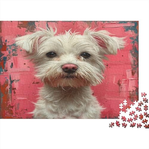 Yorkshire Terrier Puzzle 1000-teilige Schwer Puzzle Spielzeug Lernspiel Impossible Weißer Hund Herausforderungsspielzeug Für Erwachsene Kinder 1000pcs (75x50cm) von CCIZFMQ
