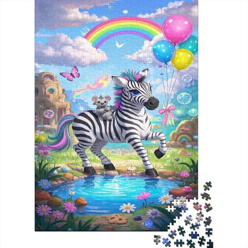 Zebra Puzzles 1000-teilige Schwer Puzzle Spielzeug Lernspiel Impossible Cartoon Fairy Tales Herausforderungsspielzeug Für Erwachsene Kinder 1000pcs (75x50cm) von CCIZFMQ