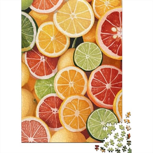 Zitrone Puzzle 1000-teilige Schwer Puzzle Spielzeug Pädagogisches Spiel Impossible Fruchtschnitte Herausforderung Spielzeug Für Erwachsene Und Kinder in Bewährter 1000pcs (75x50cm) von CCIZFMQ