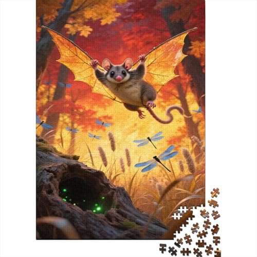 Zucker Glider Puzzle 1000-teilige Schwer Puzzle Spielzeug Lernspiel Impossible Herbst Wald Herausforderung Spielzeug Für Erwachsene Und Kinder Ab 12 Jahren 1000pcs (75x50cm) von CCIZFMQ