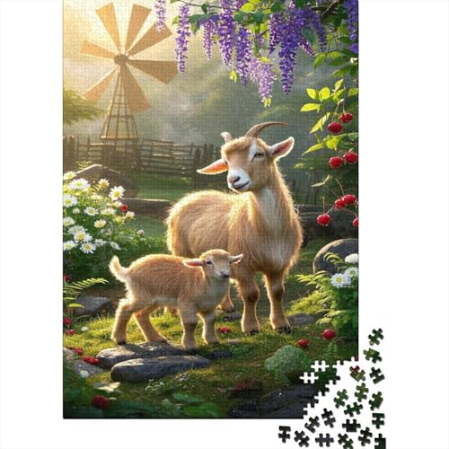 Zwergziege Puzzles 1000 Teile Schwer Puzzle Spielzeug Lernspiel Impossible Farm Herausforderung Spielzeug Für Erwachsene Kinder 1000pcs (75x50cm) von CCIZFMQ