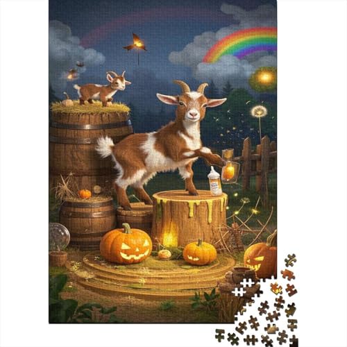 Zwergziege Puzzles 1000 Teile Schwer Puzzle Spielzeug Pädagogisches Spiel Impossible Süßes Schaf Herausforderung Spielzeug Für Erwachsene Kinder 1000pcs (75x50cm) von CCIZFMQ