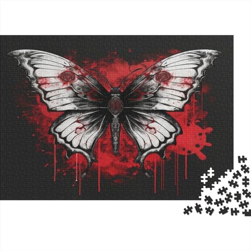 gotischer Schmetterling Puzzles 1000 Teile Schwer Puzzle Spielzeug Pädagogisches Spiel Impossible Herausforderung Spielzeug Für Erwachsene Kinder 1000pcs (75x50cm) von CCIZFMQ