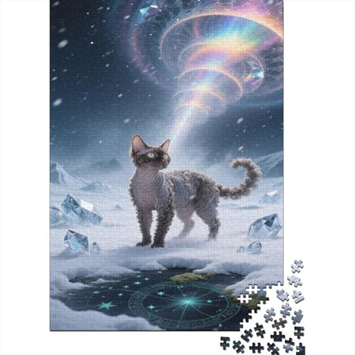 von Devon Rex Puzzles 1000 Teile Schwer Puzzle Spielzeug Lernspiel Impossible Schnee bunter Vortex Herausforderungsspielzeug Für Erwachsene Und Kinder Ab 12 Jahren 1000pcs (75x50cm) von CCIZFMQ