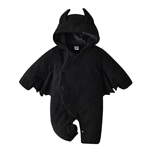 CCOOfhhc Baby Mädchen Jungen Halloween Fledermaus Kostüm Karneval Cosplay Kostüm Strampler Hut Umhang CCOOfhhc Baby Mädchen Jungen Halloween Fledermaus Kostüm Karneval Cosplay Kostüm Strampler Hut Umhang von CCOOfhhc