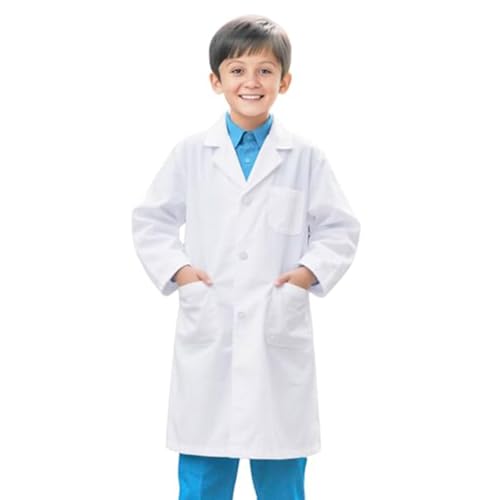 Laborkittel für Kinder Wissenschaftler Kostüm Weißer Laborkittel Arztkittel mit knöpfen und Tasche Kinder Doktor Kostüm Medizin Labormantel Kittel Chemie für Jungen Mädchen Halloween Karneval Laborkittel für Kinder Wissenschaftler Kostüm Weißer Laborkittel Arztkittel mit knöpfen und Tasche Kinder Doktor Kostüm Medizin Labormantel Kittel Chemie für Jungen Mädchen Halloween Karneval von CCOOfhhc