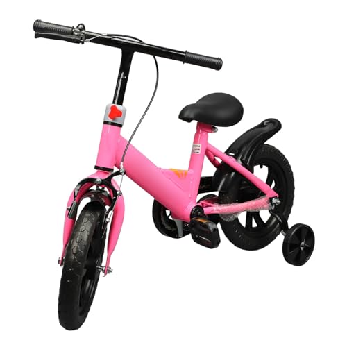 CCYLEZ 12-Zoll-Kinderbike mit Trainingsrädern Zum Ausgleichsfahren, Anti-Slip-Pedalen, für 3-6 Jahre Alte Mädchen, 35 Kg Ladungskapazität, Kohlenstoffstahlrahmen von CCYLEZ