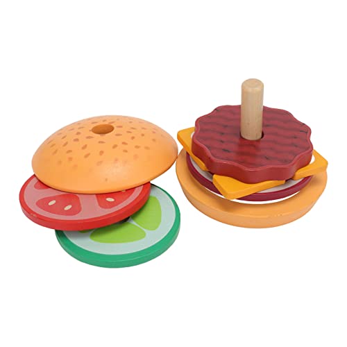 CCYLEZ Fast Food Cooking Playset, Burger Play Food aus Holz für , Spielzeug Cooking Playset für Jungen und Mädchen (Hamburger) von CCYLEZ