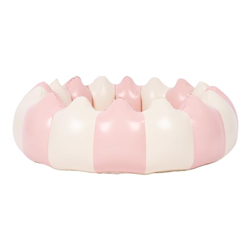 CCYLEZ Kleinkind Aufblasbarer Pool 18 Zoll, Faltbarer Ballgrubenpool mit Eingedicktem PVC - Tragbares Babywasserspiel für den Innengarten Im Freien, Kompakt und (gestreift rosa) von CCYLEZ