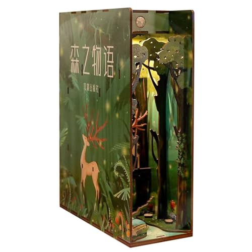 DIY Book Nook Kit für Erwachsene, Miniatur-Puppenhaus-Booknook-Bausätze, 3D-Puzzle-Buchstützen aus Holz, Geschenk für Book Nook Regaleinsatz von CCogzbb