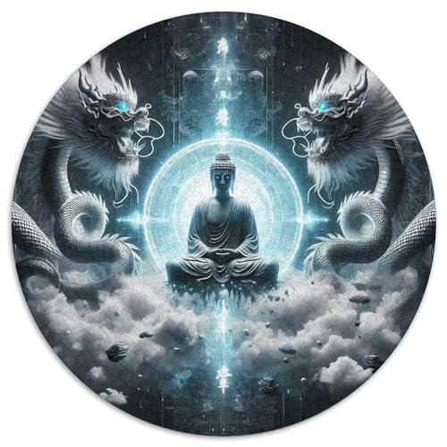 Buddha-Statue Puzzle 1000 Teile Rund Puzzles Erwachsene Und Kinder Ostereiern Boden Romantisches Motiv Ältere Magischer Lernspiel Rätsel 1000pcs (67.5x67.5cm) von CDFABYTEM