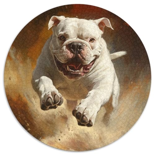 Bulldog Rund Puzzles 1000 Teile Erwachsene Und Kinder Puzzle Ostereiern Boden Romantisches Motiv Ältere Magischer Lernspiel Rätsel 1000pcs (67.5x67.5cm) von CDFABYTEM
