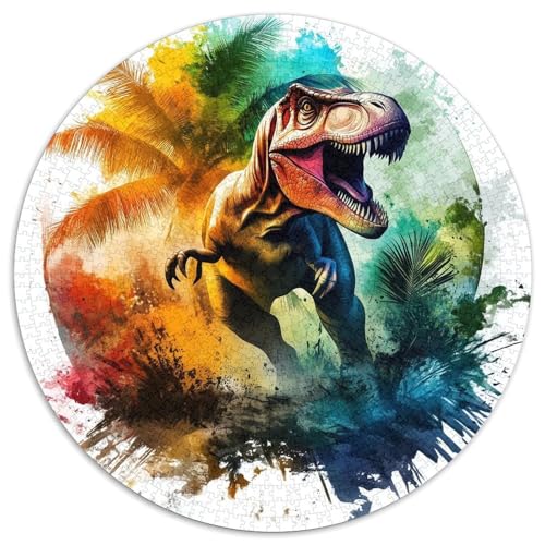 Dinosaurier Rund Puzzles 1000 Teile Erwachsene Und Kinder Puzzle Legespiel Spiele Geschicklichkeitsspiel Geschenk Spielabende Lernen Fordernde Kleinkinder 1000pcs (67.5x67.5cm) von CDFABYTEM