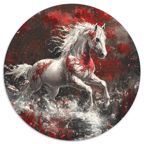Feines Pferd Puzzle 1000 Teile Rund Puzzles Erwachsene Und Kinder Ostereiern Boden Romantisches Motiv Ältere Magischer Lernspiel Rätsel 1000pcs (67.5x67.5cm) von CDFABYTEM