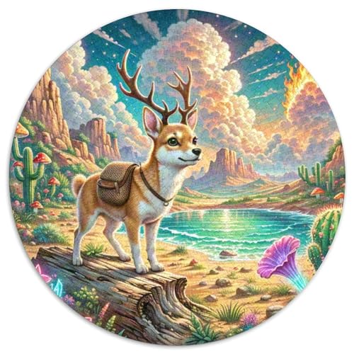 Miniatur Pinscher 1000 Stück Puzzle Rund Puzzles Erwachsene Und Kinder Guter Freund Partner Haustier Geschicklichkeitsspiel Geschenk Spielabende Lernen Fordernde Kleinkinder Heraus (67.5x67.5cm) von CDFABYTEM