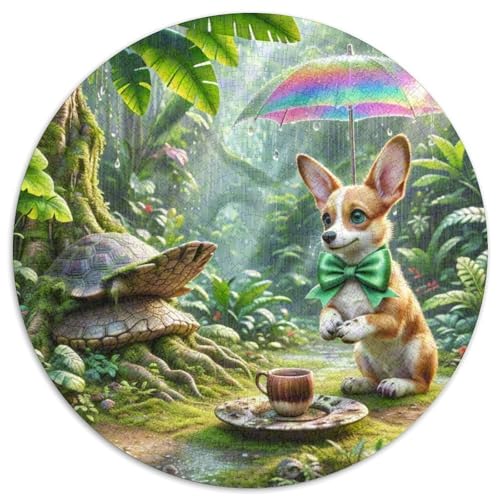 Miniatur Pinscher Puzzle 1000 Teile Rund Puzzles Erwachsene Und Kinder Guter Freund Partner Haustier Ostereiern Boden Romantisches Motiv Ältere Magischer Lernspiel Rätsel 1000pcs (67.5x67.5cm) von CDFABYTEM
