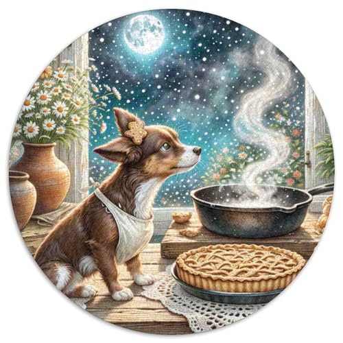 Papillon 1000 Stück Puzzle Rund Puzzles Erwachsene Und Kinder Guter Freund Partner Haustier Ostereiern Boden Romantisches Motiv Ältere Magischer Lernspiel Rätsel 1000pcs (67.5x67.5cm) von CDFABYTEM