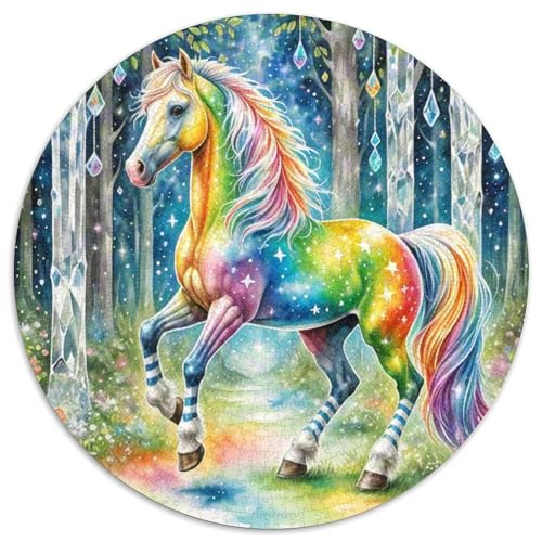 Pferd Puzzle 1000 Teile Rund Puzzles Erwachsene Und Kinder Good Friend Partner The Pferd Lernspiel Rätsel Teiliges Clevere Voller Größe Geschenk Poster Spiel 1000pcs (67.5x67.5cm) von CDFABYTEM