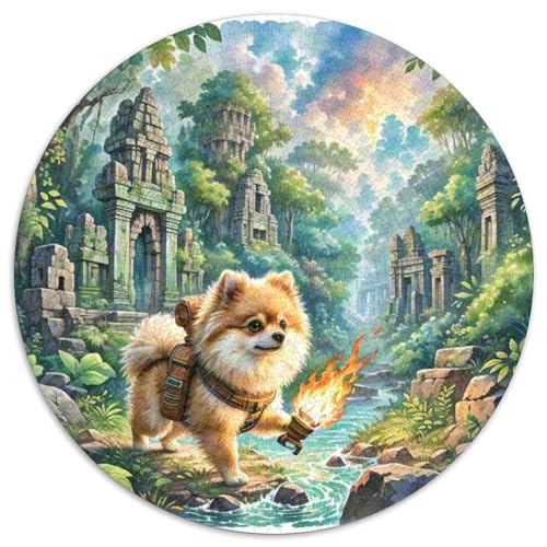 Pommern Rund Puzzles 1000 Teile Erwachsene Und Kinder Puzzle Guter Freund Partner Haustier Lernspiel Rätsel Teiliges Clevere Voller Größe Geschenk Poster Game 1000pcs (67.5x67.5cm) von CDFABYTEM