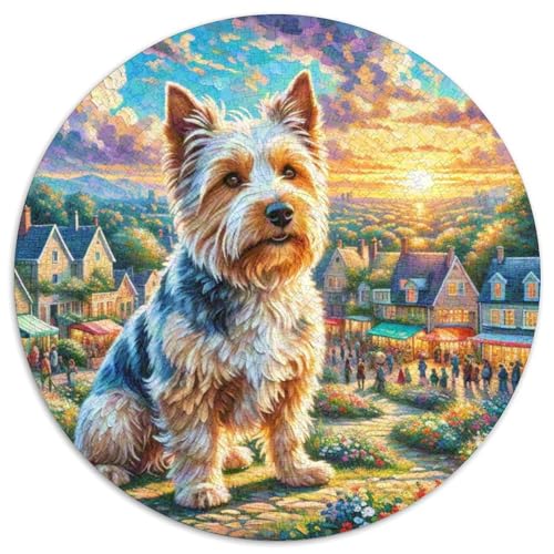 Schottischer Terrier 1000 Stück Puzzle Rund Puzzles Erwachsene Und Kinder Guter Freund Partner Haustier Geschicklichkeitsspiel Geschenk Spielabende Lernen Fordernde Kleinkinder (67.5x67.5cm) von CDFABYTEM