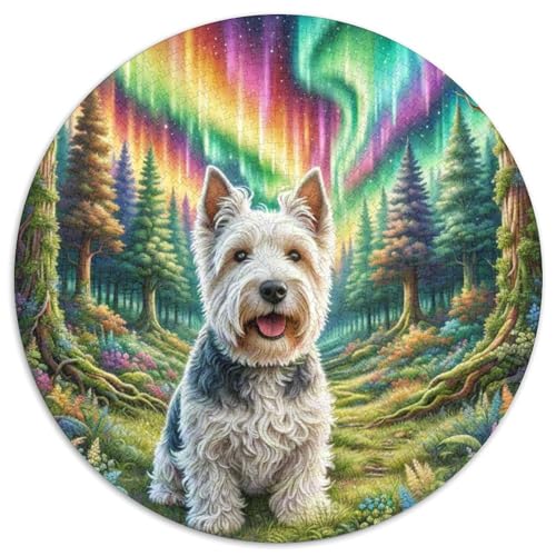 Schottischer Terrier 1000 Stück Puzzle Rund Puzzles Erwachsene Und Kinder Guter Freund Partner Haustier Legespiel Spiele Geschicklichkeitsspiel Geschenk Spielabende Fordernde (67.5x67.5cm) von CDFABYTEM