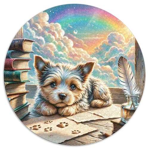 Schottischer Terrier 1000 Stück Puzzle Rund Puzzles Erwachsene Und Kinder Guter Freund Partner Haustier Legespiel Spiele Geschicklichkeitsspiel Geschenk Spielabende Lernen (67.5x67.5cm) von CDFABYTEM
