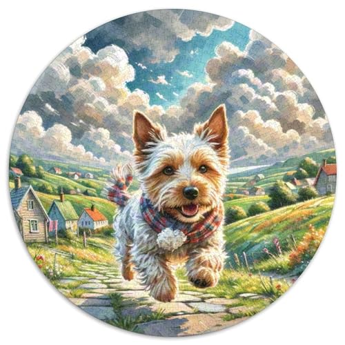 Schottischer Terrier Puzzle 1000 Teile Rund Puzzles Erwachsene Und Kinder Guter Freund Partner Haustier Spielabende Lernen Fordernde Kleinkinder Heraus Große Ostereiern Boden (67.5x67.5cm) von CDFABYTEM