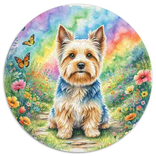 Schottischer Terrier Rund Puzzles 1000 Teile Erwachsene Und Kinder Puzzle Guter Freund Partner Haustier Clevere Rätsel Geschenke Druck Schwieriges Verringerter Legespiel Spiele (67.5x67.5cm) von CDFABYTEM