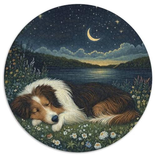 Shetlandsherhund 1000 Stück Puzzle Rund Puzzles Erwachsene Und Kinder Einzigartige DIY Clevere Rätsel Geschenke Druck Schwieriges Verringerter Legespiel Spiele 1000pcs (67.5x67.5cm) von CDFABYTEM