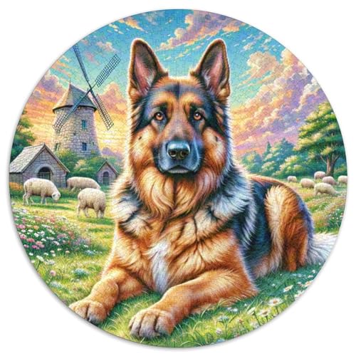 Shetlandsherhund Puzzle 1000 Teile Rund Puzzles Erwachsene Und Kinder Guter Freund Partner Haustier Teenager Schwer Weihnachten Farbverlauf Kreatives Constellation DIY (67.5x67.5cm) von CDFABYTEM