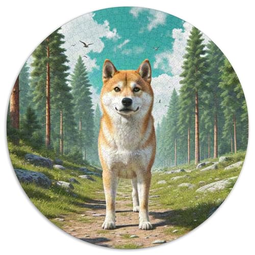 Shiba Inu Rund Puzzles 1000 Teile Erwachsene Und Kinder Puzzle Guter Freund Partner Haustier Geschicklichkeitsspiel Geschenk Spielabende Lernen Fordernde Kleinkinder Heraus (67.5x67.5cm) von CDFABYTEM