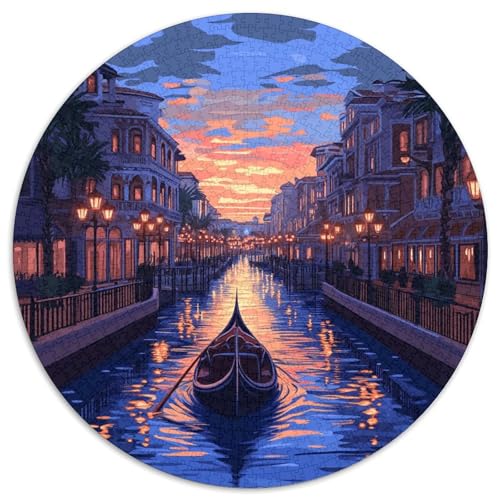 Venedigs Wasserstadt Rund Puzzles 1000 Teile Erwachsene Und Kinder Puzzle Ostereiern Boden Romantisches Motiv Ältere Magischer Lernspiel Rätsel 1000pcs (67.5x67.5cm) von CDFABYTEM