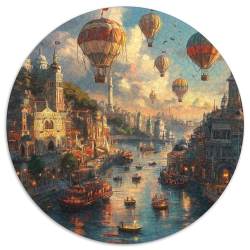Venedigs Wasserstadt Rund Puzzles 1000 Teile Erwachsene Und Kinder Puzzle Voller Größe Geschenk Poster Spiel Abbauen Impossible Stress Stressfreisetzung 1000pcs (67.5x67.5cm) von CDFABYTEM