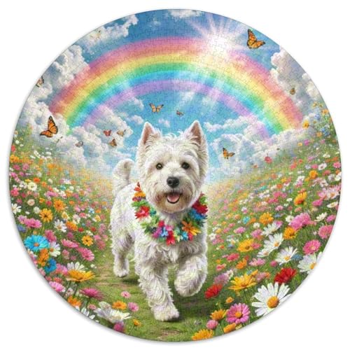 West Highland White Terrier Puzzle 1000 Teile Rund Puzzles Erwachsene Und Kinder Voller Größe Geschenk Poster Spiel Abbauen Impossible Stress Stressfreisetzung 1000pcs (67.5x67.5cm) von CDFABYTEM
