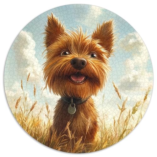 Yorkshire Terrier Rund Puzzles 1000 Teile Erwachsene Und Kinder Puzzle Handwerk Großes Gemütliche Schwieriges Croissant Circular Herausforderndes Spielzeug 1000pcs (67.5x67.5cm) von CDFABYTEM