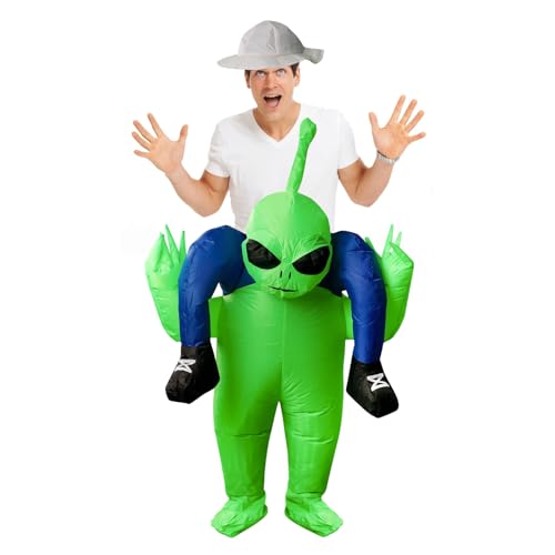 CDIYTOOL Aufblasbares Alien-Kostüm, Halloween-Kostüm, aufblasbares Reiten, lustig, Cosplay, Party, Verkleidung für Erwachsene (120-150 cm) von CDIYTOOL