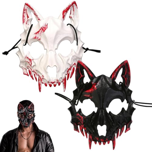 CDLIZW Halloween Wolf Maske,2 Stück Werwolf Masken,Tier Skelett Maske Halloween,Harz Hund Schädel Knochen Zähne Horror Werwolf für Maskenball Maskerade halloween CDLIZW Halloween Wolf Maske,2 Stück Werwolf Masken,Tier Skelett Maske Halloween,Harz Hund Schädel Knochen Zähne Horror Werwolf für Maskenball Maskerade halloween von CDLIZW