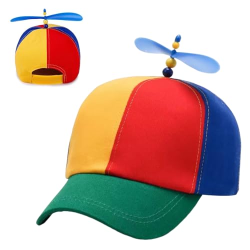 Propeller Hat, Propeller Hat Adult, Funny Helicopter Hat, Colourful Helicopter Cap Headwear, Rainbow Propeller Hats for Carnival Party Men Children - Adjustable Size von CDLIZW