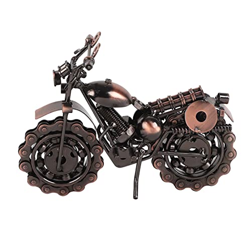CDQL Motorradmodell, Vintage-Bronze-Heim-Desktop-Dekor, Umweltfreundlicher Beschichtungsprozess, Motorrad-Ornamente mit Kettenrad für Motorrad-Sammlung, Geburtstag von CDQL