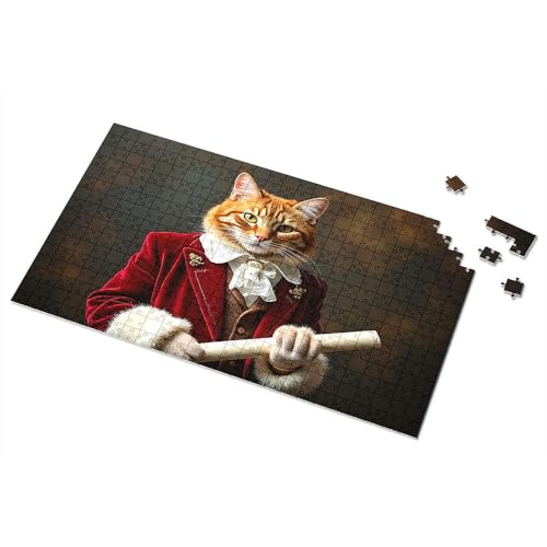 300-teiliges Puzzle, Katze im roten Anzug, Diplom, Bildpuzzle, 300-teiliges Puzzle für Kleinkinder 2–4 (1000 Teile) von CDSS