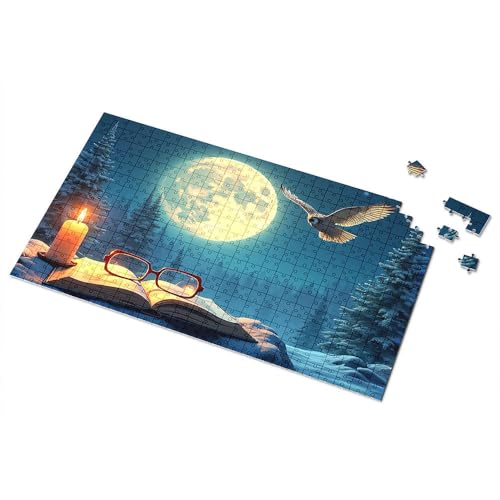 300-teiliges Puzzle, Magische Nacht: Mondlicht, Kerze und Eule, Bilderpuzzle, 300-teiliges Puzzle, Puzzles für Kleinkinder, 2–4 (1000 Teile) von CDSS