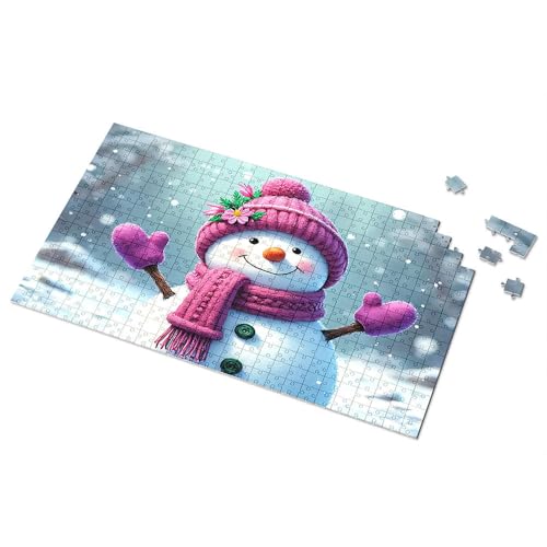 300-teiliges Puzzle, Schneemann mit rosa Mütze und Schal, Bildpuzzle, 300-teiliges Puzzle für Kleinkinder 2–4 (1000 Teile) von CDSS