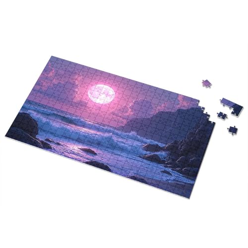 300-teiliges Puzzle, Vollmond über den Ozeanwellen, Bilderpuzzle, 300-teiliges Puzzle für Kleinkinder 2–4 (1000 Teile) von CDSS